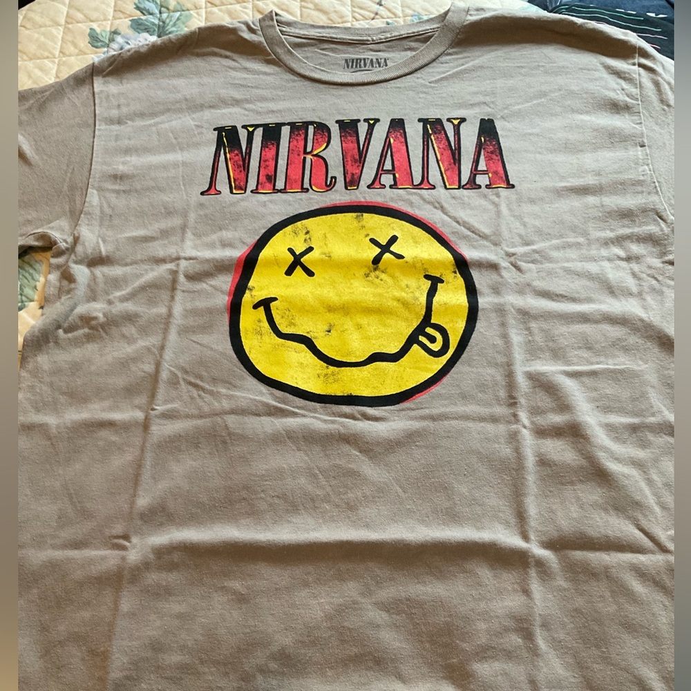 Nirvana smiley face graphic tee